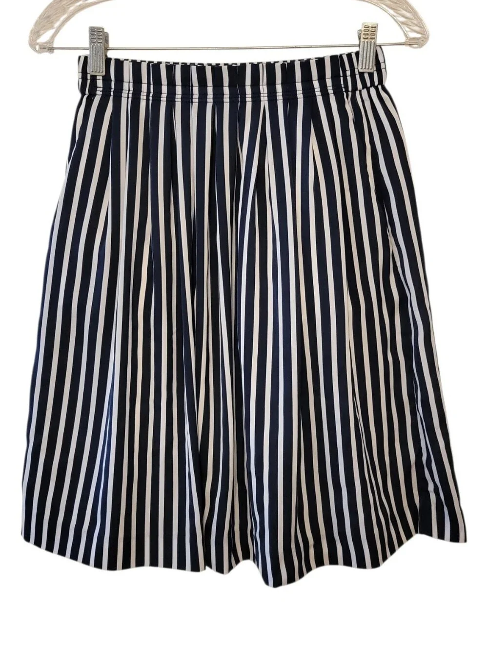 J. Crew Mercantile Dark Blue & White Stripe Nautical Skirt Size Small